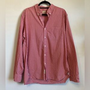J. Crew Cotton Red White Plaid Long Sleeve Button Up Shirt